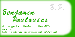 benjamin pavlovics business card